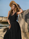 V-Neck Tie Shoulder Crochet Maxi Dress • More Colors