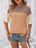 Color Block Round Neck Half Sleeve T-Shirt • More Colors