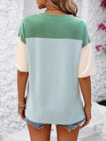 Color Block Round Neck Half Sleeve T-Shirt • More Colors