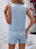 Round Neck Sleeveless Top and Shorts Set • More Colors