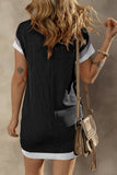 Textured Round Neck Short Sleeve Dress • More Colors