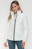 Pocketed Zip Up Faux Leather Jacket