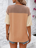 Color Block Round Neck Half Sleeve T-Shirt • More Colors
