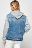 Women's Denim  Jacket with Fleece Hoodie