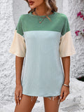 Color Block Round Neck Half Sleeve T-Shirt • More Colors