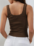 Lace Detail Square Neck Tank • More Details
