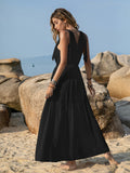 V-Neck Tie Shoulder Crochet Maxi Dress • More Colors