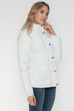Pocketed Zip Up Faux Leather Jacket