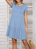 Round Neck Short Sleeve Tee Dress • More Colors