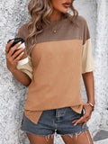 Color Block Round Neck Half Sleeve T-Shirt • More Colors