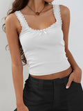 Lace Detail Square Neck Tank • More Details