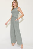 Ribbed Tank and Wide Leg Pants Set • More Colors