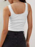 Lace Detail Square Neck Tank • More Details
