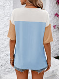 Color Block Round Neck Half Sleeve T-Shirt • More Colors