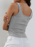 Lace Detail Square Neck Tank • More Details