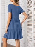 Round Neck Short Sleeve Tee Dress • More Colors