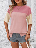 Color Block Round Neck Half Sleeve T-Shirt • More Colors