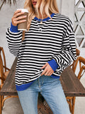 Contrast Striped Long Sleeve Sweatshirt • More Colors