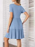 Round Neck Short Sleeve Tee Dress • More Colors