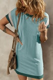 Textured Round Neck Short Sleeve Dress • More Colors
