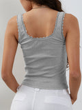 Lace Detail Square Neck Tank • More Details