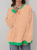 Contrast Striped Long Sleeve Sweatshirt • More Colors