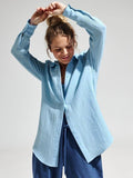 Textured Collared Neck Long Sleeve Shirt • More Colors