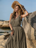 V-Neck Tie Shoulder Crochet Maxi Dress • More Colors