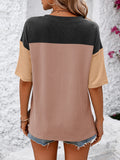 Color Block Round Neck Half Sleeve T-Shirt • More Colors