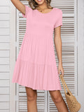 Round Neck Short Sleeve Tee Dress • More Colors