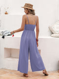 Openwork Spaghetti Strap Wide Leg Jumpsuit • More Colors
