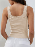 Lace Detail Square Neck Tank • More Details