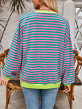 Contrast Striped Long Sleeve Sweatshirt • More Colors