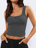 Lace Detail Square Neck Tank • More Details