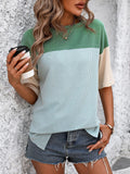 Color Block Round Neck Half Sleeve T-Shirt • More Colors