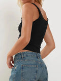 Lace Detail Square Neck Tank • More Details