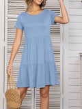 Round Neck Short Sleeve Tee Dress • More Colors