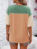 Color Block Round Neck Half Sleeve T-Shirt • More Colors