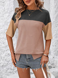 Color Block Round Neck Half Sleeve T-Shirt • More Colors