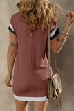 Textured Round Neck Short Sleeve Dress • More Colors