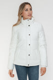 Pocketed Zip Up Faux Leather Jacket