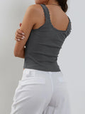 Lace Detail Square Neck Tank • More Details