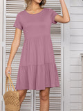 Round Neck Short Sleeve Tee Dress • More Colors