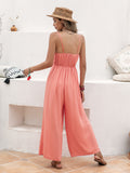 Openwork Spaghetti Strap Wide Leg Jumpsuit • More Colors