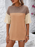 Color Block Round Neck Half Sleeve T-Shirt • More Colors