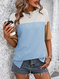 Color Block Round Neck Half Sleeve T-Shirt • More Colors