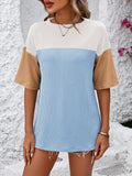 Color Block Round Neck Half Sleeve T-Shirt • More Colors