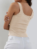 Lace Detail Square Neck Tank • More Details