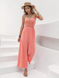 Openwork Spaghetti Strap Wide Leg Jumpsuit • More Colors