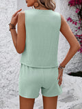 Round Neck Sleeveless Top and Shorts Set • More Colors